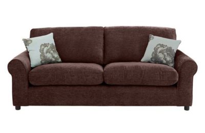 HOME Tessa Large Fabric Sofa - Chocolate